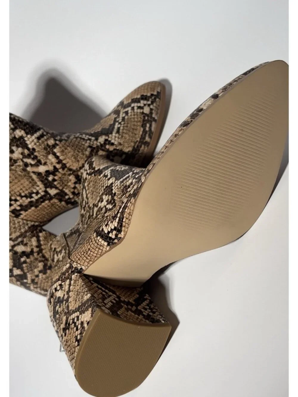 Steve Madden Julianne Snake Print Ankle Boots Women’s 7.5M New No Box